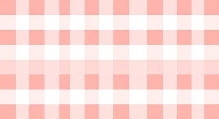 Pink and White Gingham Plaid Classic Seamless Pattern Texture
