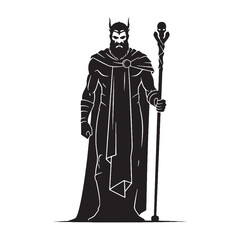 Austerely Hades digital black visual, accurately portraying this revered deity &ndash; Hades silhouette &ndash; Hades Vector &ndash; Silhouette of Hades &ndash; Greek god vector

