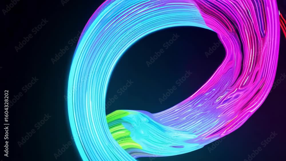 Aufkleber vibrant abstract swirl of colorful light in a dynamic motion, showcasing fluid shapes and glowing te