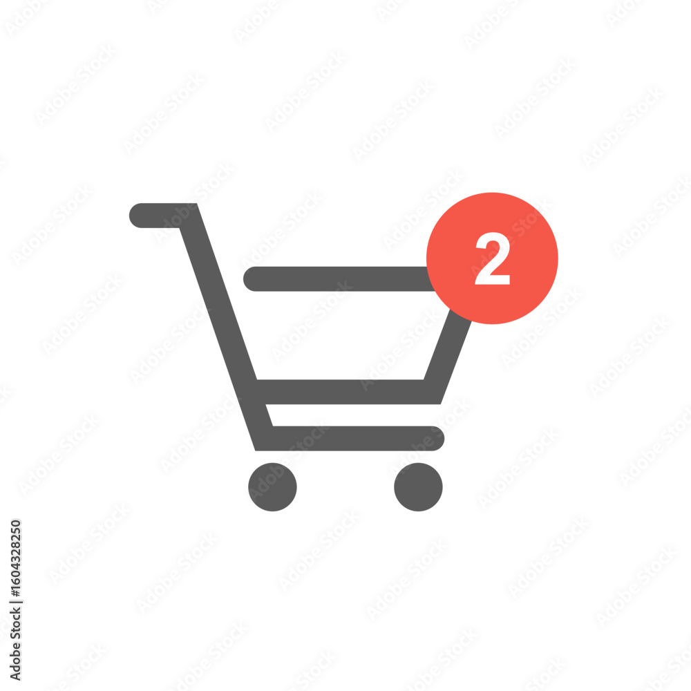 Poster vector illustration of a cart icon showcasing items ready for the checkout. user interface design fo