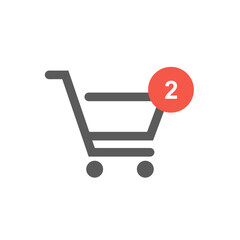 Vector illustration of a cart icon showcasing items ready for the checkout. User interface design for online stores and shops. 