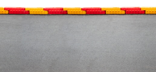 Yellow and red stripe at edge of asphalt road. Seamless asphalt road textures. 