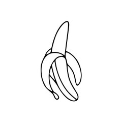 peeled banana outline: healthy fruit icon
