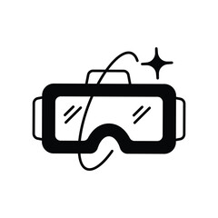 vr interface glyph icon with white background vector stock illustration