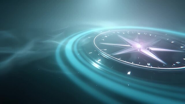 Futuristic compass graphic