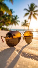 sunglasses on the beach