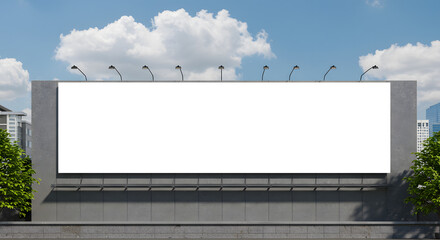 Large billboard on a building wall, mock up