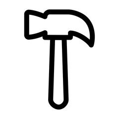 hammer. Hammer line icon – editable stroke symbol for construction, renovation, carpentry, and repair tools.
