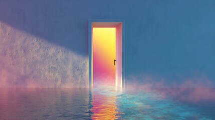 Colorful abstract doorway image