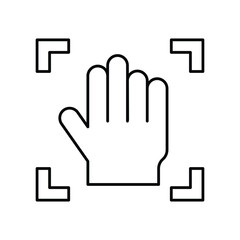 hand tracking line icon with white background vector stock illustration