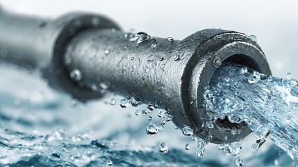 Water pipe flow concept design, plumbing system scene, modern utility detail, liquid movement idea, infrastructure art