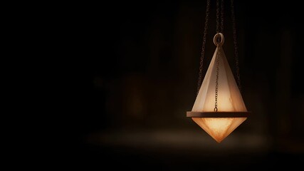 Illuminated geometric hanging lamp