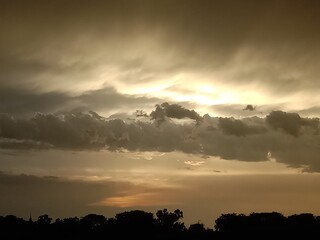 dramatic sky at sunset