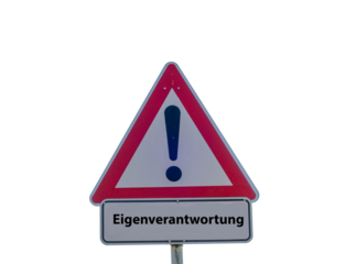Schild Eigenverantwortung freigestellt