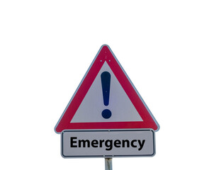 Sign Emergency isolated cut out
