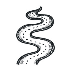 Fototapeta premium Curvy road design for travel, adventure, or transportation themes