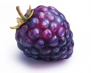 Vibrant Purple Fantasy Berry on White Background purple berry fantasy fruit alien berry exotic fruit