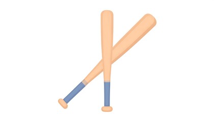 Illustration of crossed baseball bats, sporting equipment for team sports