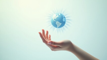Mano femenina sosteniendo un globo flotante