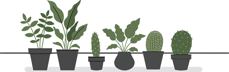 Abstract Rooftop Plants Vector