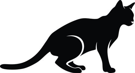 Sleek Cat Outline Vector