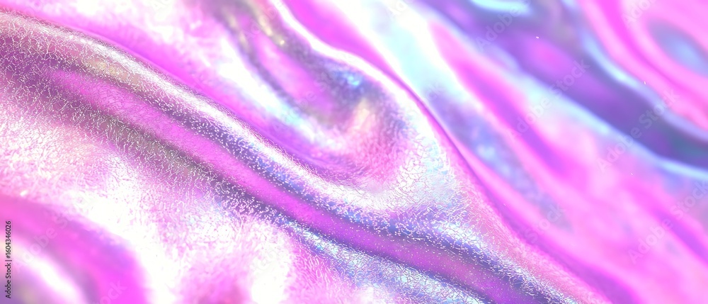 Aufkleber iridescent fluid texture creating beautiful waves in pink and purple hues for abstract background de