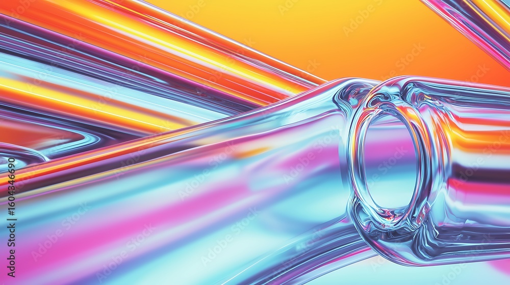 Poster abstract glass shapes with vibrant colors creating a dynamic and modern composition for artistic bac