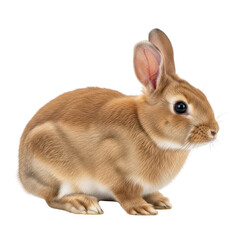 Obraz premium Young Tan Bunny Rabbit Sitting Isolated on White Studio Background