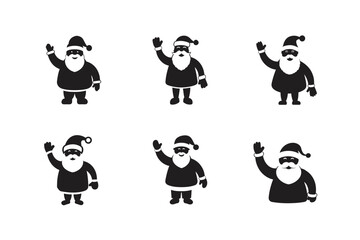 santa waving hand vector art