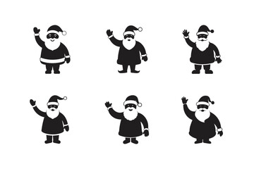 santa waving hand vector art