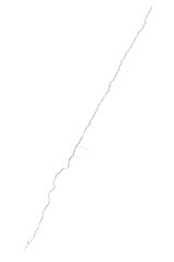 One thin long crack isolated transparent background png macro