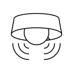 motion sensor line icon with white background vector stock illustration