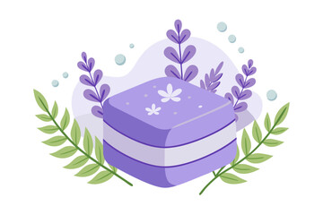 This botanical soap illustration highlights natural beauty and clean living concepts with a soft, rustic style.
