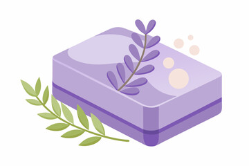 This botanical soap illustration highlights natural beauty and clean living concepts with a soft, rustic style.