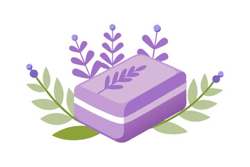 This botanical soap illustration highlights natural beauty and clean living concepts with a soft, rustic style.