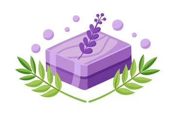This botanical soap illustration highlights natural beauty and clean living concepts with a soft, rustic style.