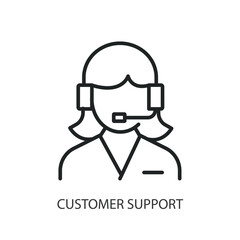 Customer support thin line vector icons.