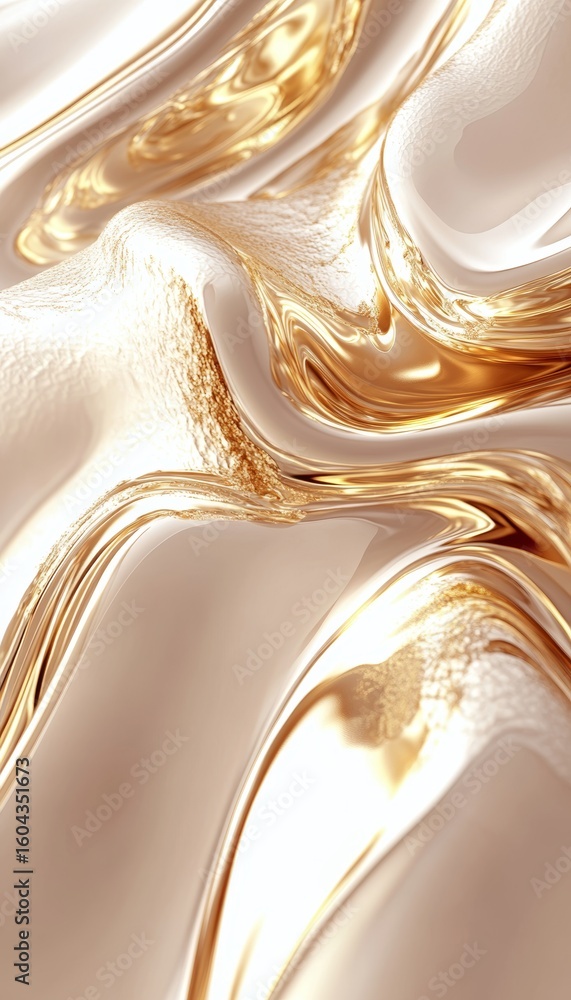 Poster elegant gold waves background with dynamic gradient texture and gentle monochromatic patterns
