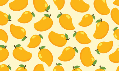 illustration of mango fruits seamless pattern design background decoration