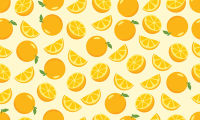 illustration of orange fruits seamless pattern design background decoration