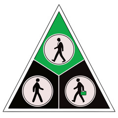 Family Icon Vector Illustration in Triangle – Safety, Care, and Protection Symbol for Insurance, Community, Parenting, Health, and Family-Oriented Graphic Design Projects


