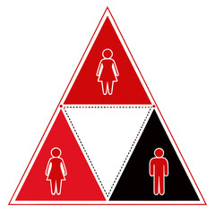 Family Icon Vector Illustration in Triangle – Safety, Care, and Protection Symbol for Insurance, Community, Parenting, Health, and Family-Oriented Graphic Design Projects

