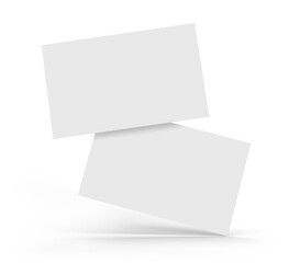 Business card mockup 3d render, stationery concept. Blank name card isolated on white background, for mock up, front view layout.