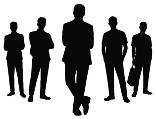 silhouettes of business people, group of business people