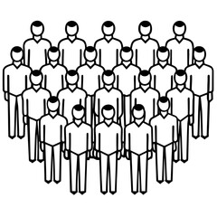 Group of People Illustration – Diverse Team, Crowd, Friends, or Community Icons for Business, Social Media, Teamwork Concepts, and Creative Digital or Print Designs

