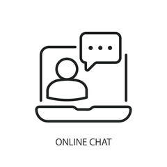 Online chat thin line vector icons.
