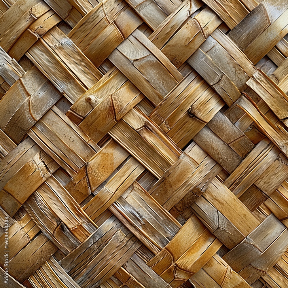Poster intricate weave pattern exhibiting natural and rustic textural elements background