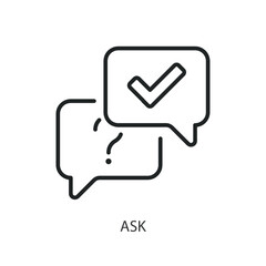 Ask thin line vector icons.