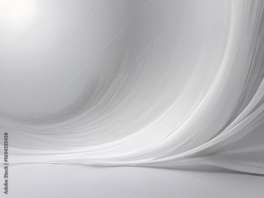 Poster abstract white and grey background with elegant flowing waves and curves ai
