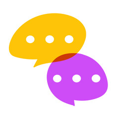 Conversation icon. Colorful speech bubbles. Vector design on white background.